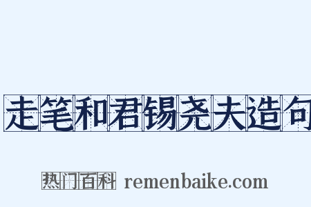 走笔和君锡尧夫造句是什么意思的图片